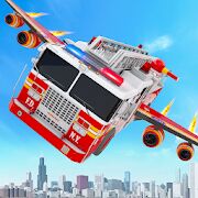 Скачать бесплатно Летающая пожарная машина: робот пожарный игра [Мод много монет] 31 - RUS apk на Андроид