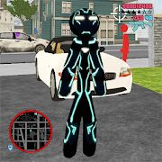 Скачать бесплатно Neon Iron Stickman Rope Hero City Gangstar Mafia [Мод открытые покупки] 1.6 - RUS apk на Андроид