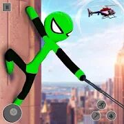 Скачать бесплатно паук Stickman канат герой большой злодеяние город [Мод безлимитные монеты] 2.7 - RUS apk на Андроид